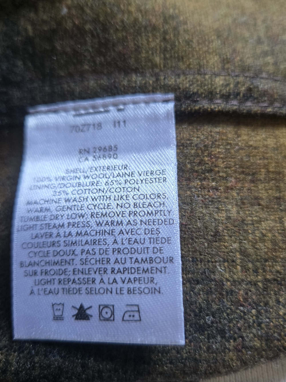 Pendleton Men's Olive Plaid Wool Jacket - Picture 13 of 14